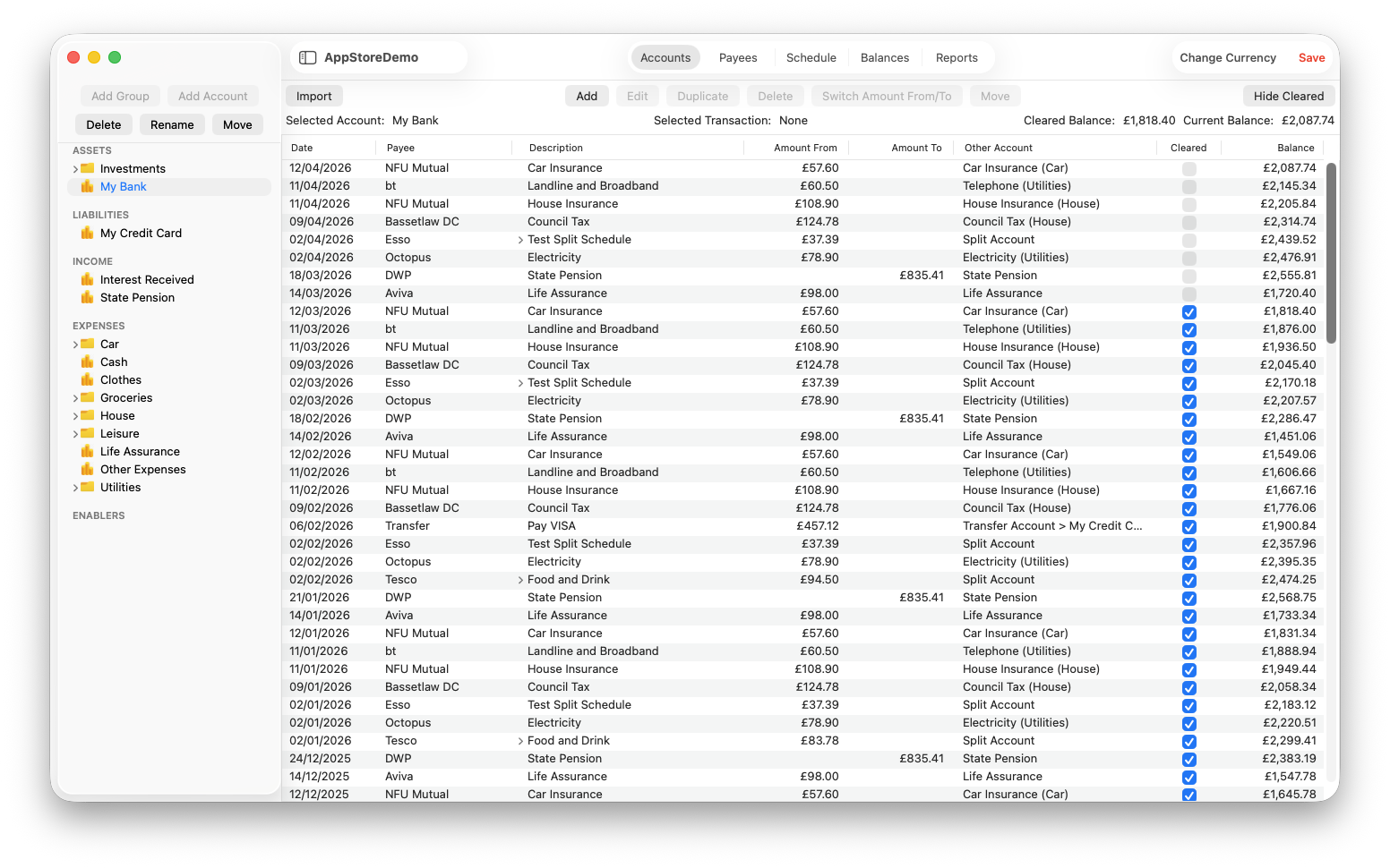Accounts View
