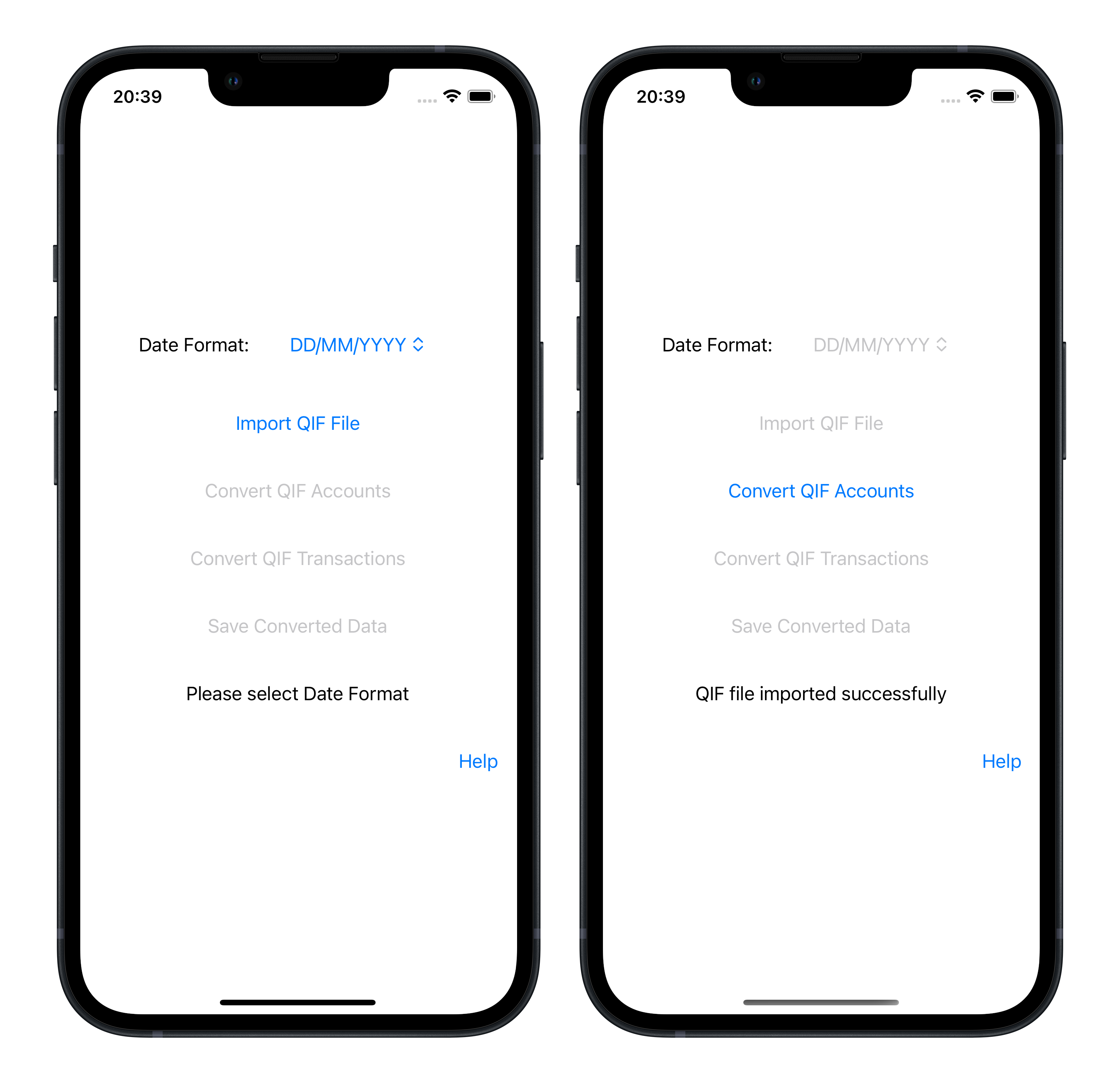 iQIFConvert Screen