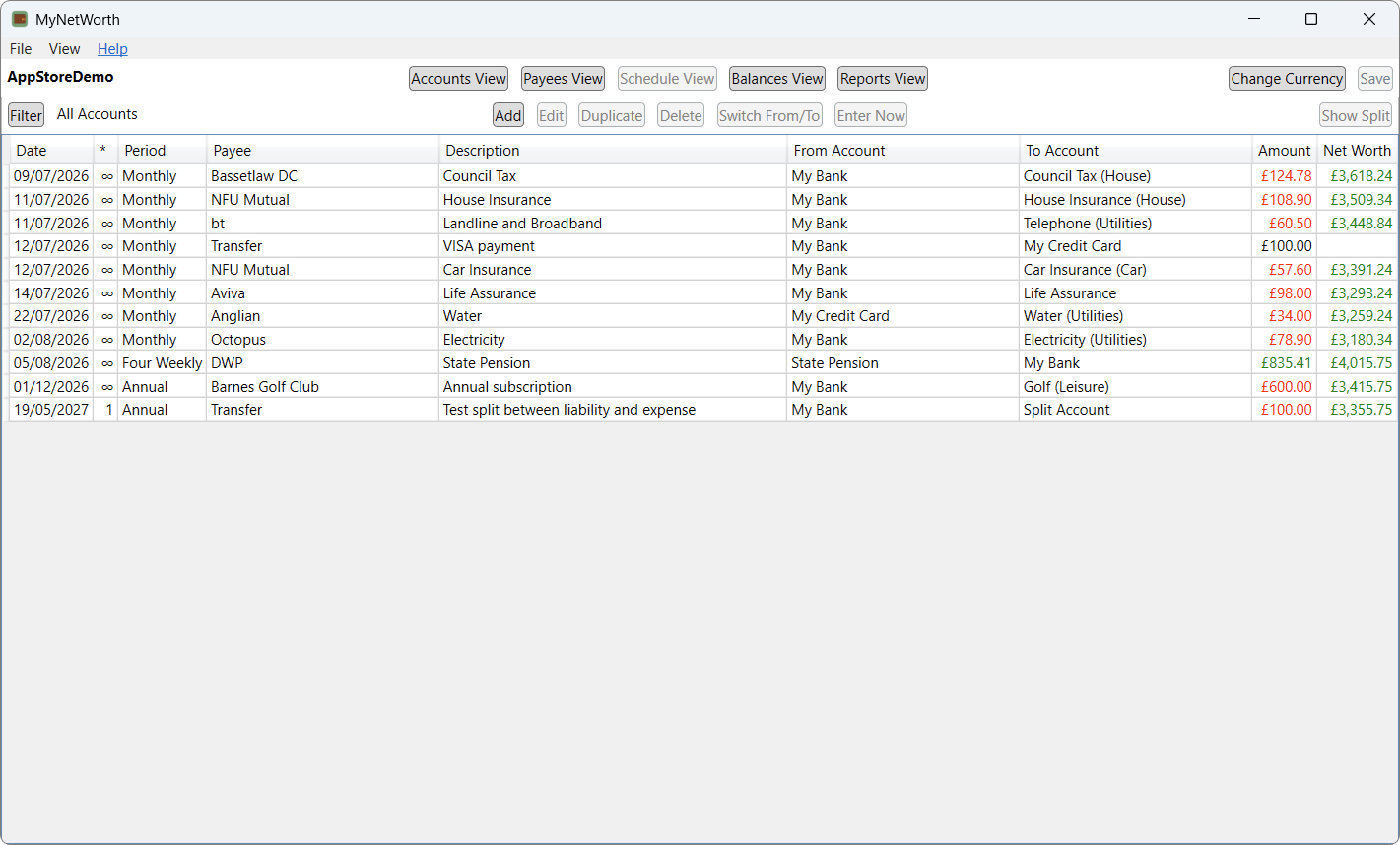 Schedule View